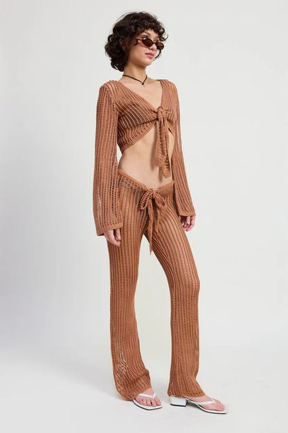CROCHET CROPPED TOP with FRONT TIE