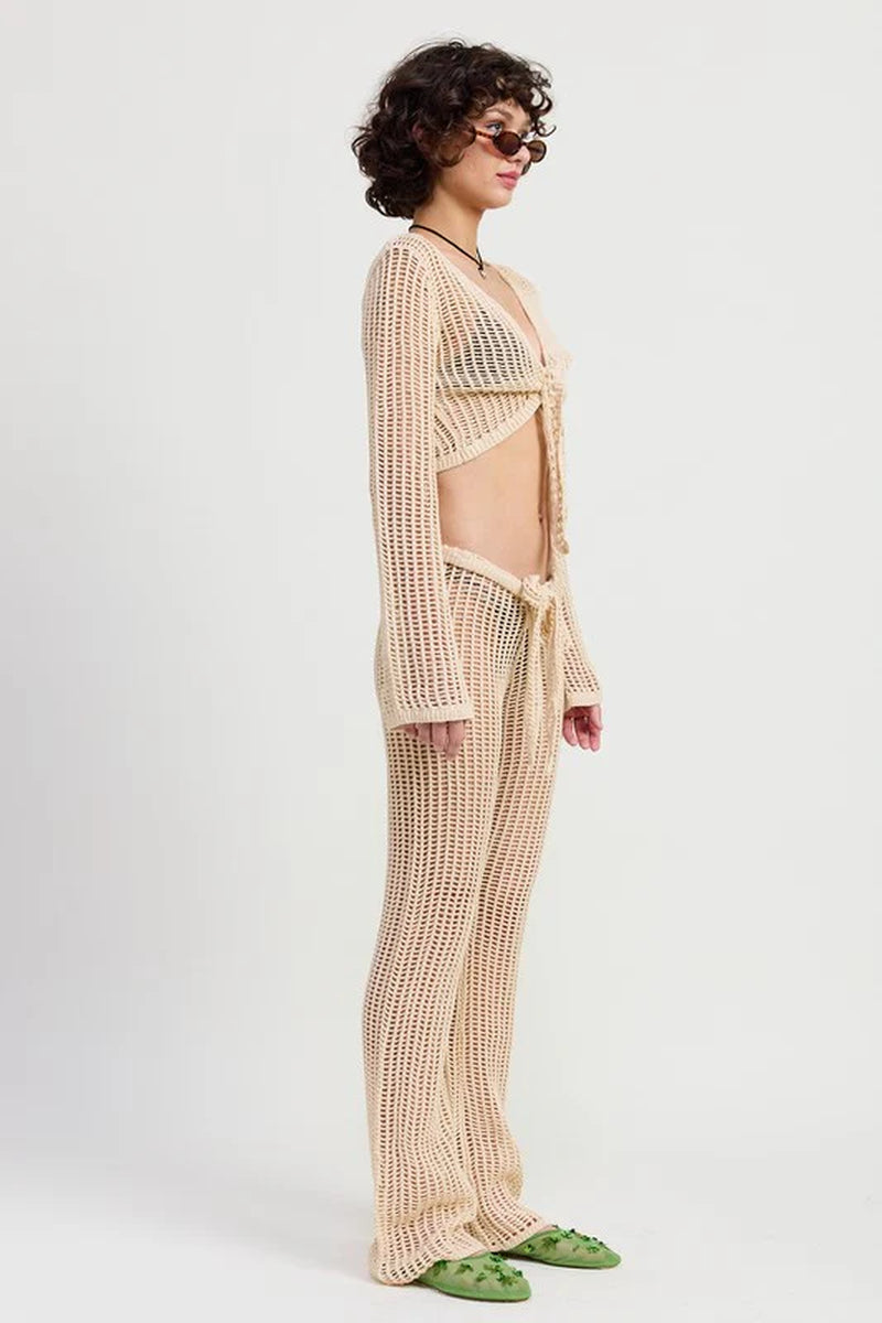 CROCHET CROPPED TOP with FRONT TIE