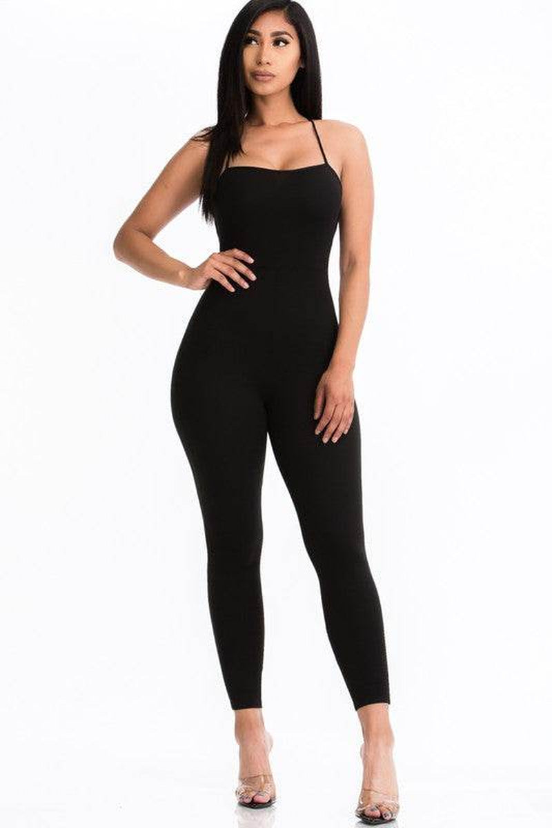 Open Black Bodycon Jumpsuit