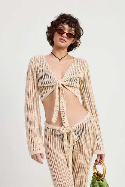 CROCHET CROPPED TOP with FRONT TIE