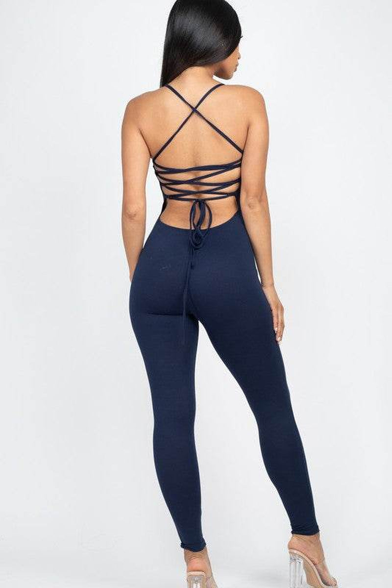 Open Black Bodycon Jumpsuit