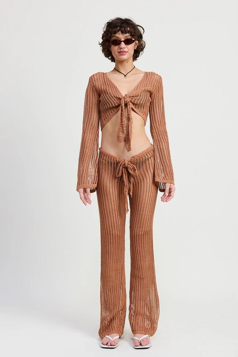 CROCHET CROPPED TOP with FRONT TIE