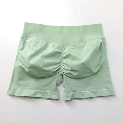 Seamless High-Waist Gym Shorts