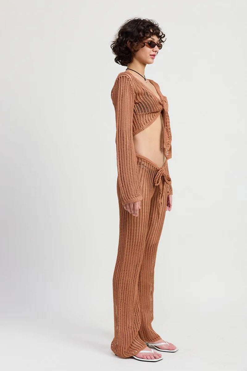 CROCHET CROPPED TOP with FRONT TIE