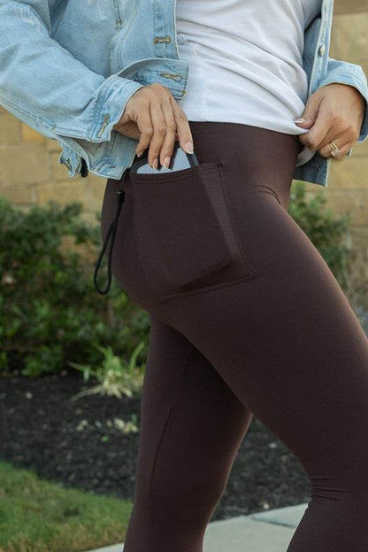 FULL LENGTH Brown Solid Leggings R2