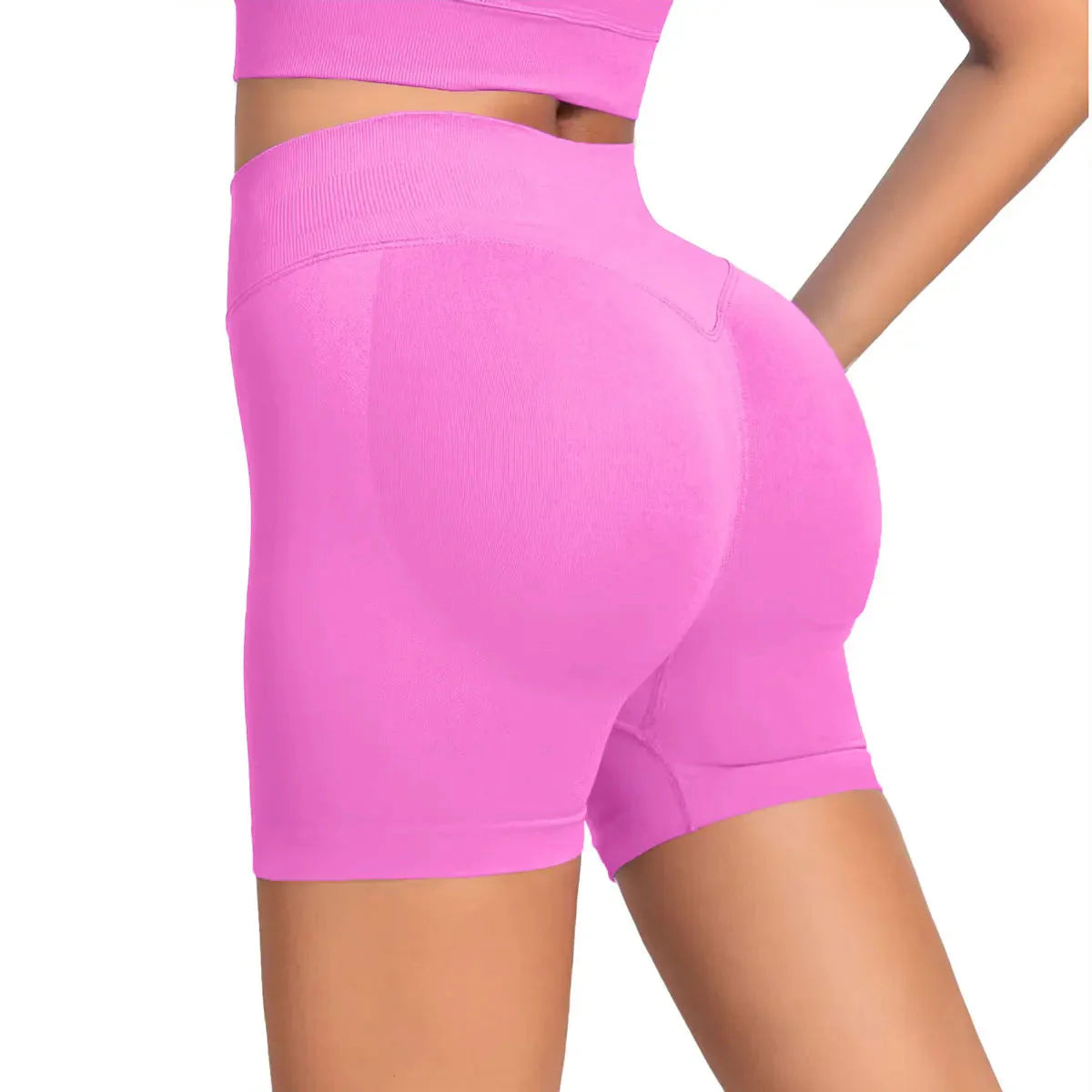 Seamless High-Waist Gym Shorts