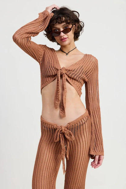 CROCHET CROPPED TOP with FRONT TIE