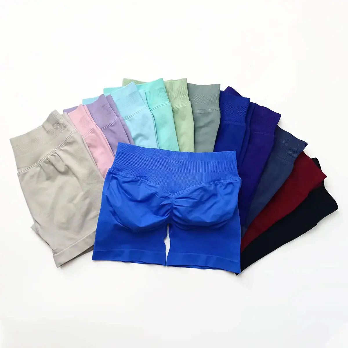 Seamless High-Waist Gym Shorts