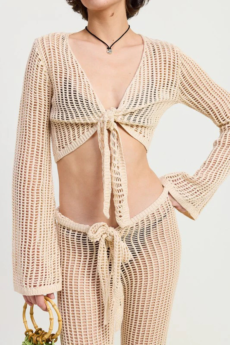 CROCHET CROPPED TOP with FRONT TIE