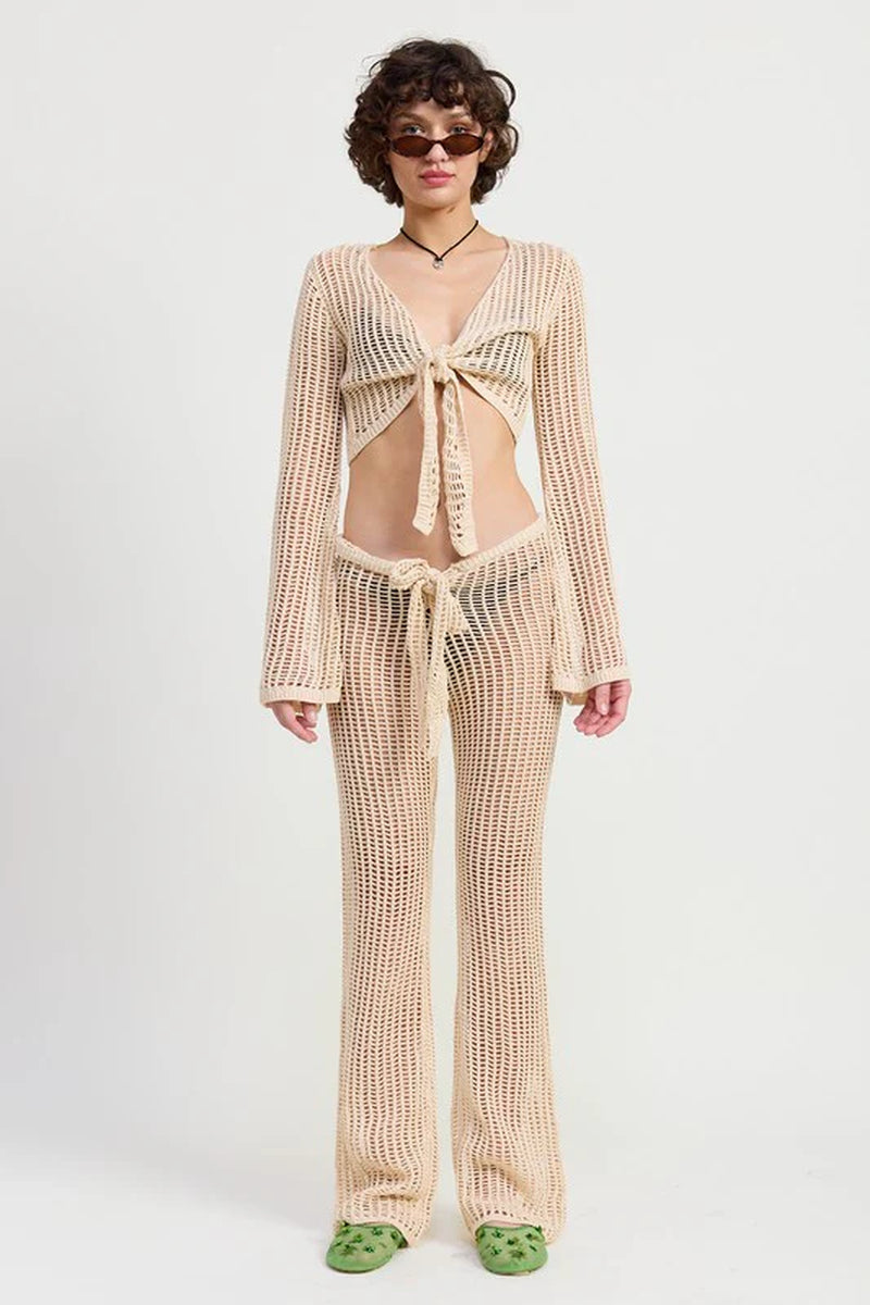 CROCHET CROPPED TOP with FRONT TIE