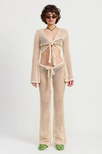 CROCHET CROPPED TOP with FRONT TIE