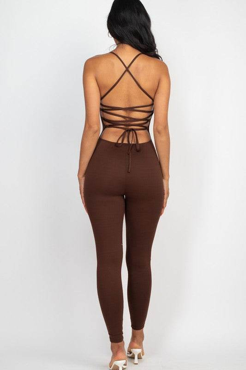 Open Black Bodycon Jumpsuit