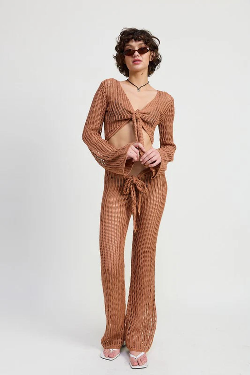 CROCHET CROPPED TOP with FRONT TIE