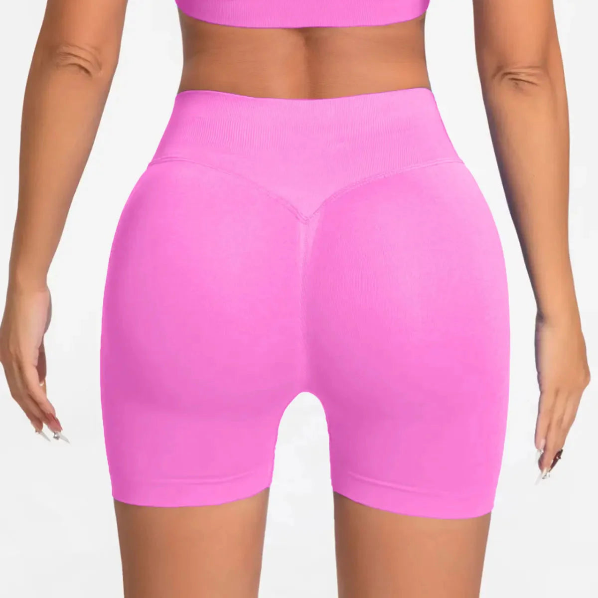 Seamless High-Waist Gym Shorts