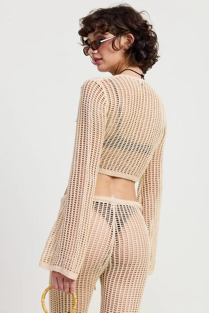 CROCHET CROPPED TOP with FRONT TIE